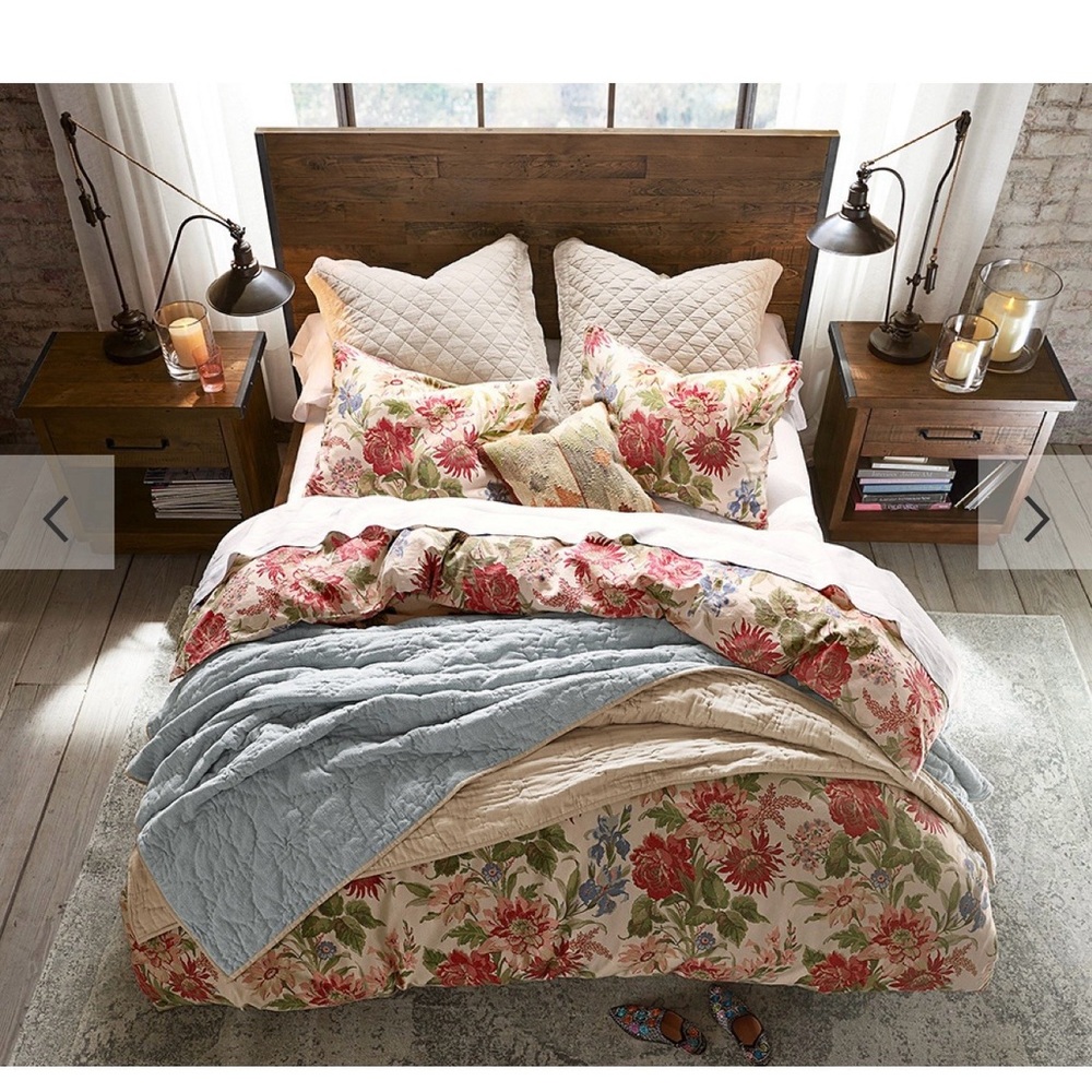 Pottery Barn Marla Floral Cotton Duvet Cover & shams. King